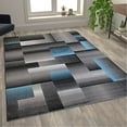 thumbnail image 1 of Flash Furniture Elio Rectangular Contemporary Black, Grey, Blue Area Rug, 6' x 9', 1 of 5