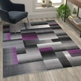 thumbnail image 1 of Flash Furniture Elio Rectangular Contemporary Black, Grey, Purple Area Rug, 5' x 7', 1 of 7