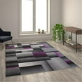 thumbnail image 1 of Flash Furniture Elio Rectangular Contemporary Black, Grey, Purple Area Rug, 6' x 9', 1 of 5