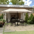 thumbnail image 1 of Flash Furniture Commercial Grade 15 FT Triple Head Patio Umbrella with Easy Lift Crank Functionality in Tan, 1 of 9