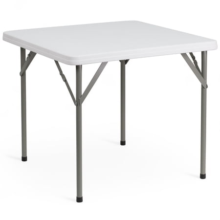 Flash Furniture Elon 34.25" Square Granite White Plastic Folding Table - Set of 5