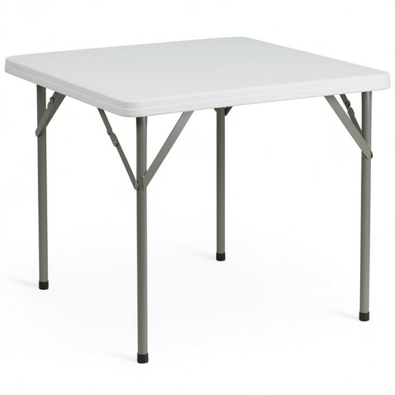 Flash Furniture Elon 34.25" Square Indoor/Outdoor Plastic Folding Event Table, White