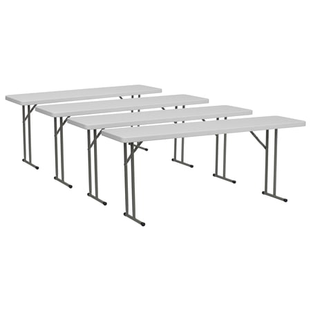Flash Furniture Elon 4 Pack 6-Foot Granite White Plastic Folding Training Table