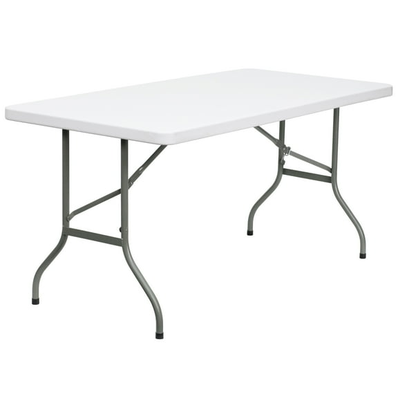 Flash Furniture Elon 5' Rectangular All-Occasion Plastic Folding Event Table, White