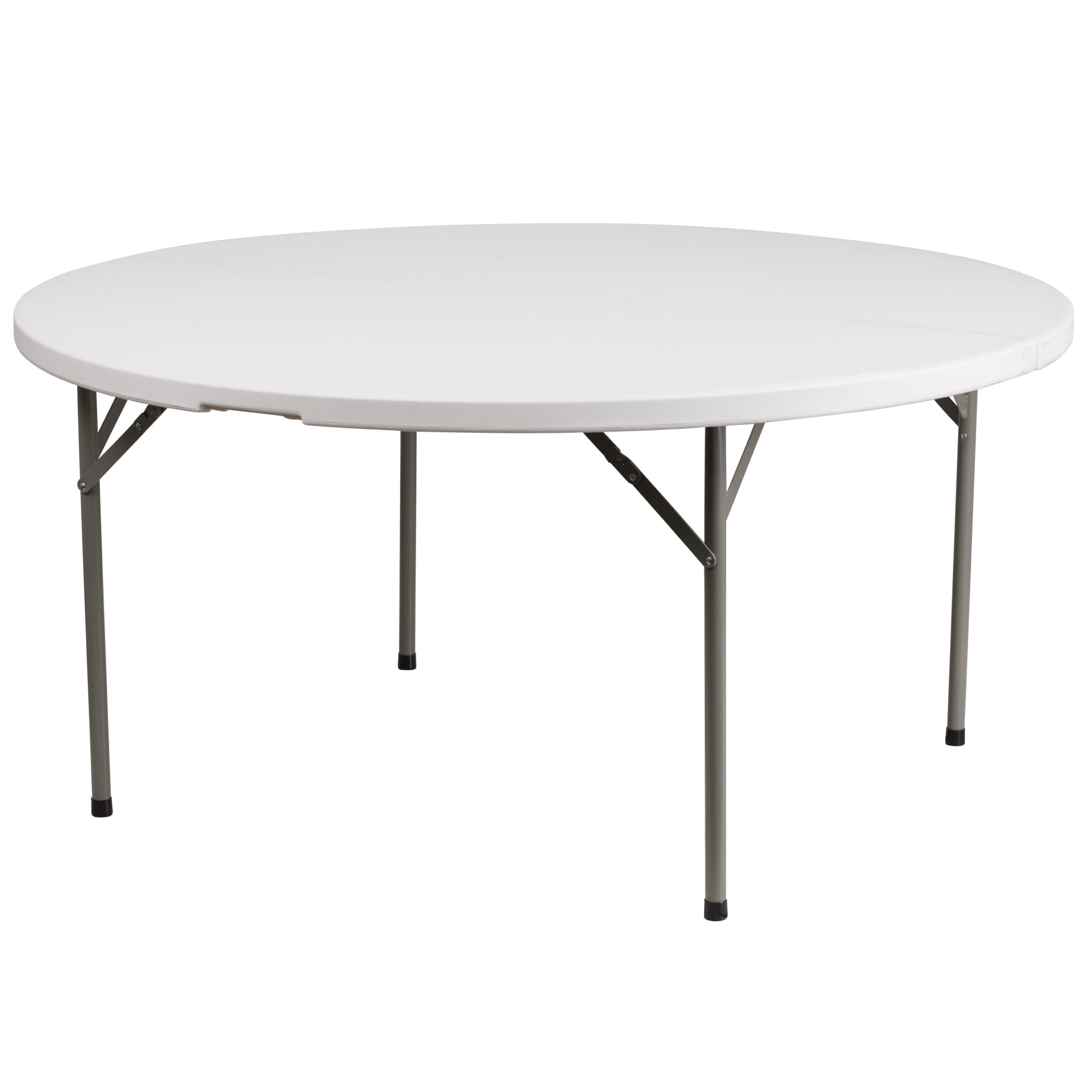 60.6'' Round Gray Metal Folding Table for Indoor/Outdoor Use