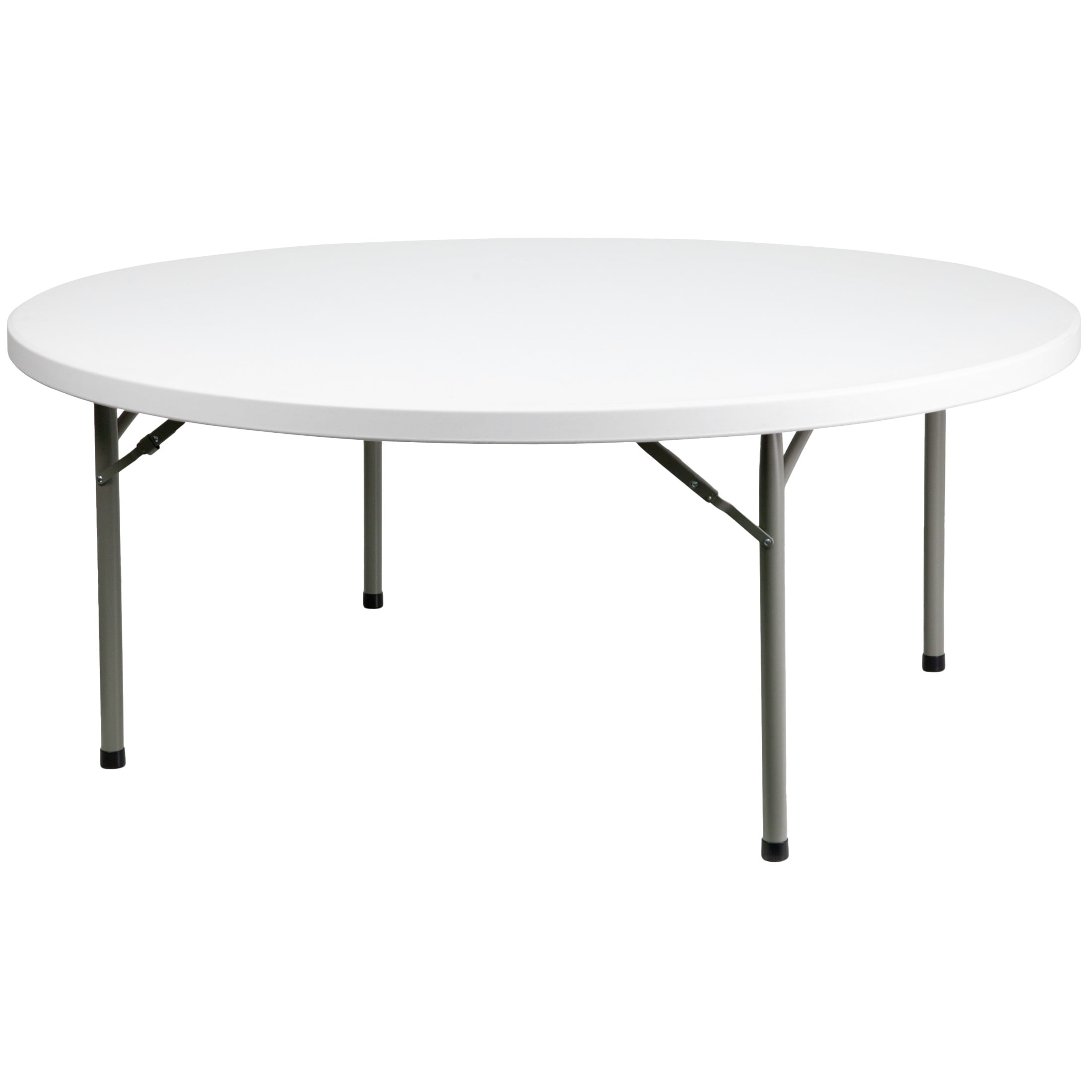 Gray Round Metal Folding Banquet Table for Indoor/Outdoor Use