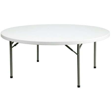 Flash Furniture Elon 6' Round All-Occasion Plastic Folding Event Table, White
