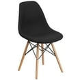 thumbnail image 1 of Flash Furniture Elon Series Genoa Black Fabric Chair with Wooden Legs, 1 of 8
