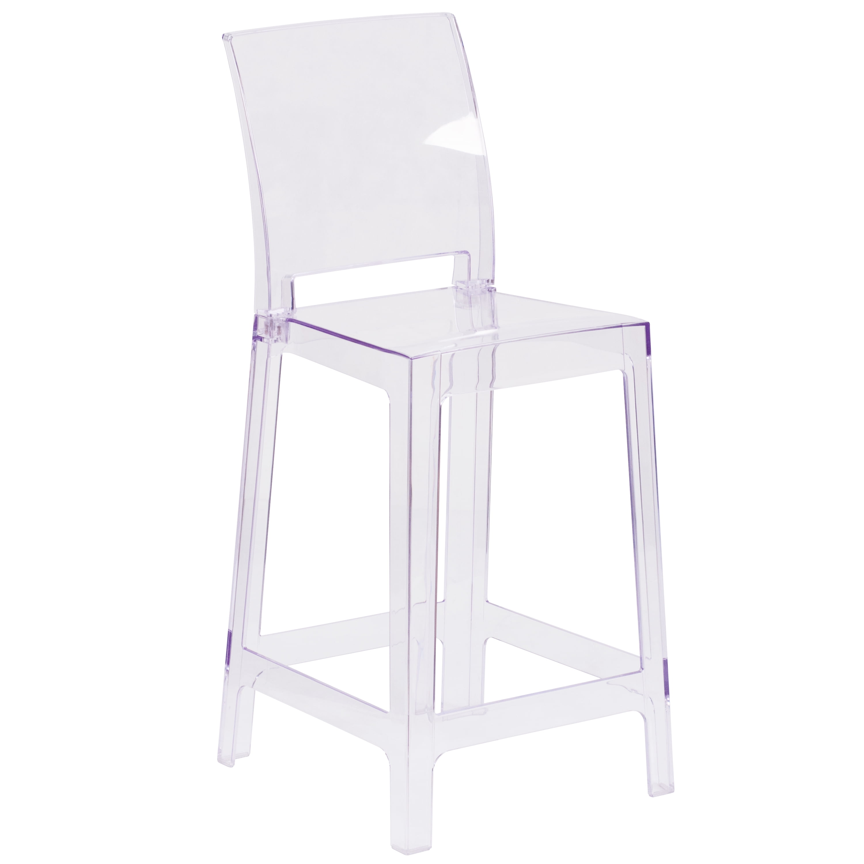 Flash Furniture Emilie Square Back Ghost Counter Stool