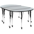 thumbnail image 1 of Flash Furniture Emmy 3 Piece Mobile 76" Oval Wave Flexible Grey Thermal Laminate Activity Table Set-Standard Height Adjustable Legs, 1 of 14