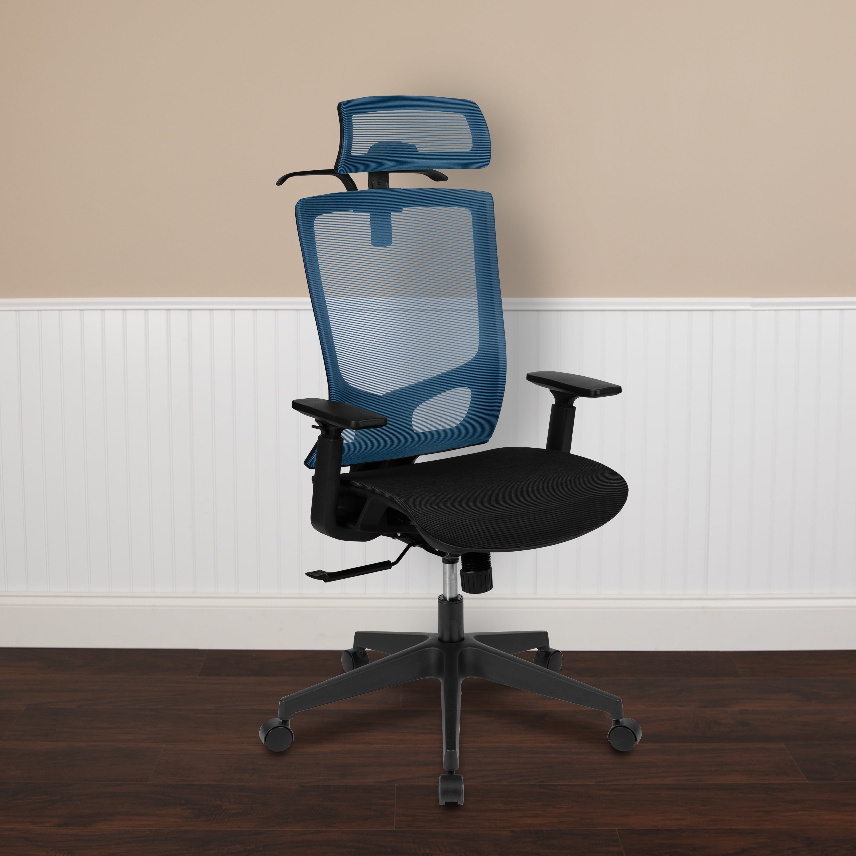 Ergonomic Blue Mesh High Back Swivel Office Chair