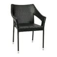 thumbnail image 1 of Flash Furniture Ethan Set of 2 Commercial Grade Stacking Patio Chairs, All Weather PE Rattan Wicker Patio Dining Chairs in Black, 1 of 12