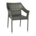 thumbnail image 1 of Flash Furniture Ethan Set of 4 Commercial Grade Stacking Patio Chairs, All Weather PE Rattan Wicker Patio Dining Chairs in Gray, 1 of 12