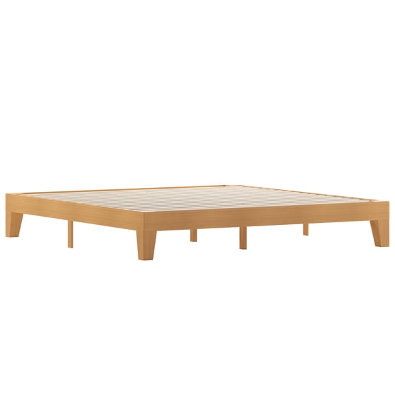 Flash Furniture Evelyn Collection Wood Platform Bed Frame, Natural, King