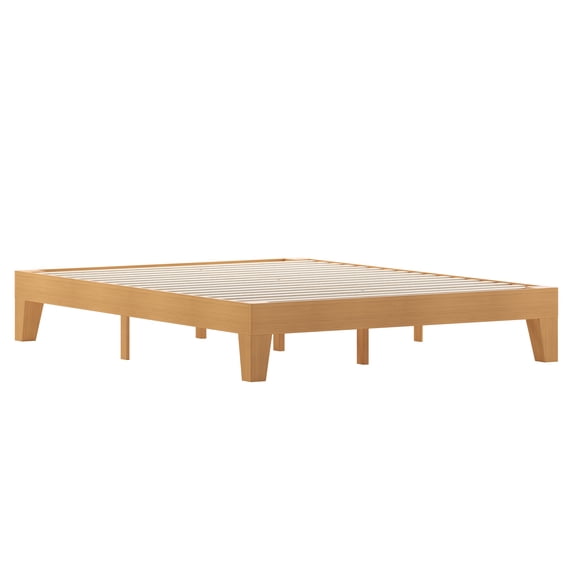 Flash Furniture Evelyn Collection Wood Platform Bed Frame, Natural, Queen