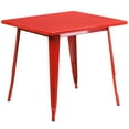 thumbnail image 1 of Flash Furniture Felix Commercial Grade 31.5" Square Red Metal Indoor-Outdoor Table, 1 of 9