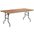 thumbnail image 1 of Flash Furniture Fielder 6' Rectangular All-Occasion Wood Folding Event Table, Natural/Black, 1 of 13