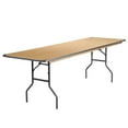 thumbnail image 1 of Flash Furniture Fielder 8' Rectangular All-Occasion Birchwood Folding Event Table, Natural/Silver, 1 of 12