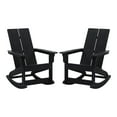 thumbnail image 1 of Flash Furniture Finn Poly Resin Rocking Adirondack Chair - Black (Set of 2), 1 of 14