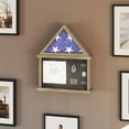 thumbnail image 1 of Flash Furniture Flag and Certificate Display Case, Solid Pine Wood Flag Shadow Box Fits 3x5 Folded Flag, Weathered Wood Finish, 1 of 9