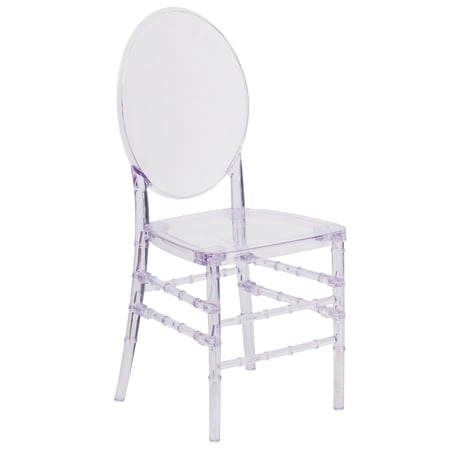 Flash Furniture Flash Elegance Adult Stacking Florence Ghost Side Chair, Crystal Ice