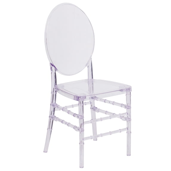 Flash Furniture Flash Elegance Adult Stacking Florence Ghost Side Chair, Crystal Ice