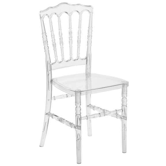 Flash Furniture Flash Elegance Adult Stacking Napoleon Ghost Side Chair, Crystal Ice