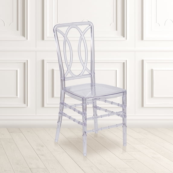Flash Furniture Flash Elegance Crystal Ice Stacking Chair with Designer Back - Event Chair - UV Resistant