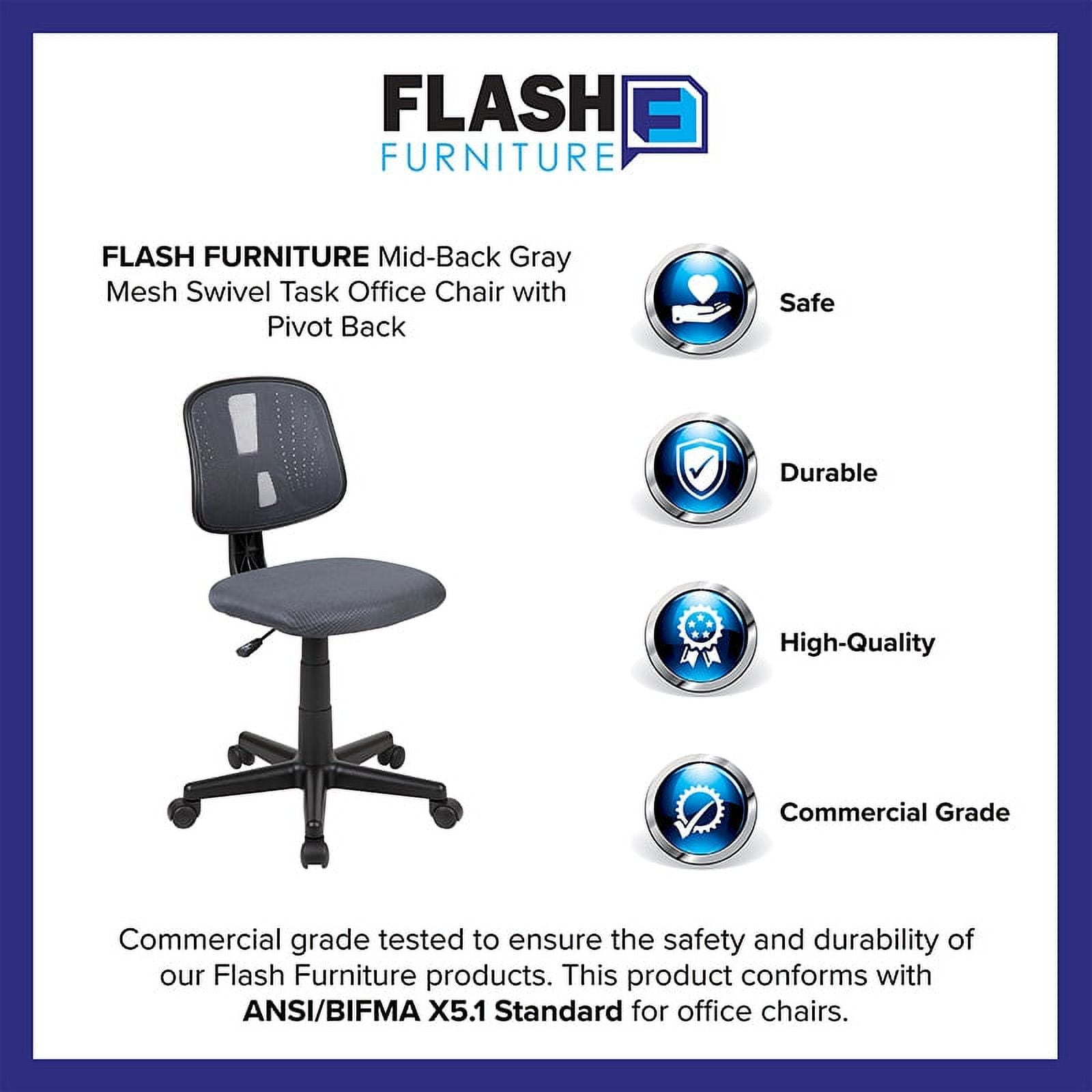 ErgoFlex Mid-Back Mesh Swivel Task Chair in Black