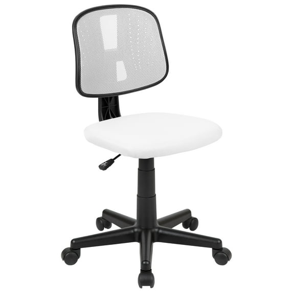 Flash Furniture Flash Fundamentals Mid-Back Mesh Swivel Task Office Chair with Pivot Back, White