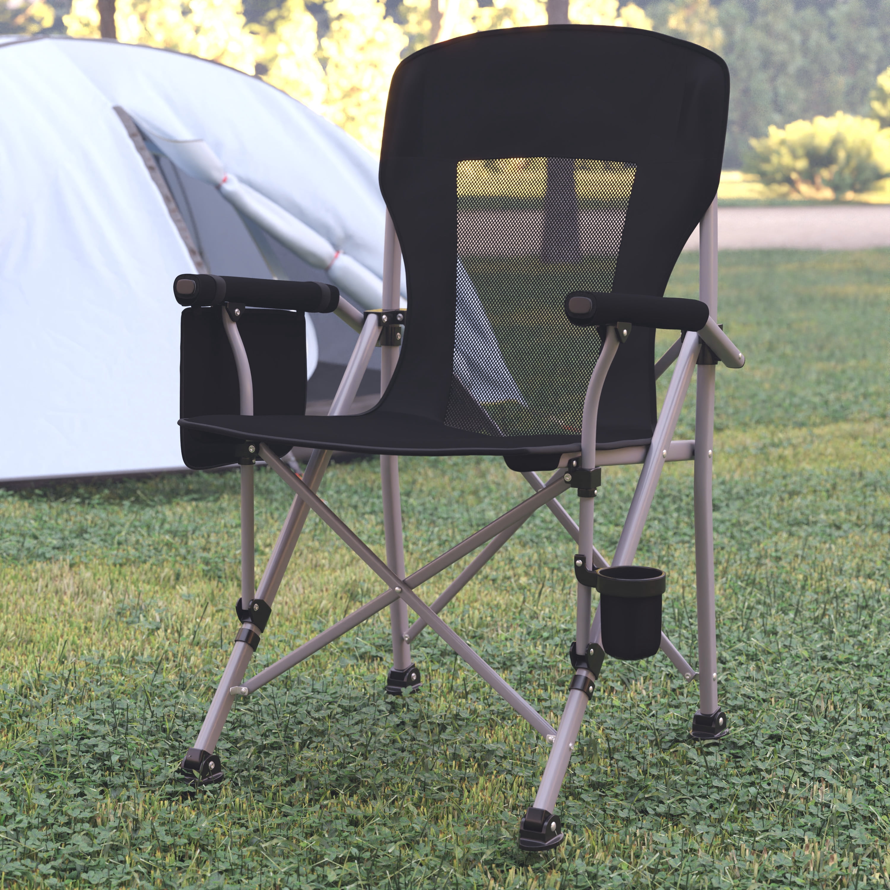 Flash Furniture Folding Camping Chair Black/Gray