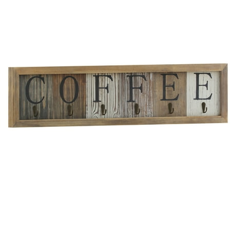 Alamont Home - Folston 31.5"D x 1.57"D x 7.25"H Mug Rack - Rustic Brown