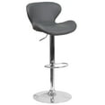 thumbnail image 1 of Flash Furniture Francis Contemporary Gray Vinyl Adjustable Height Barstool with Curved Back and Chrome Base, 1 of 12