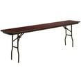 thumbnail image 1 of Flash Furniture Frankie 8' Rectangular Mahogany Melamine Laminate Folding Training Table, Brown, 1 of 8