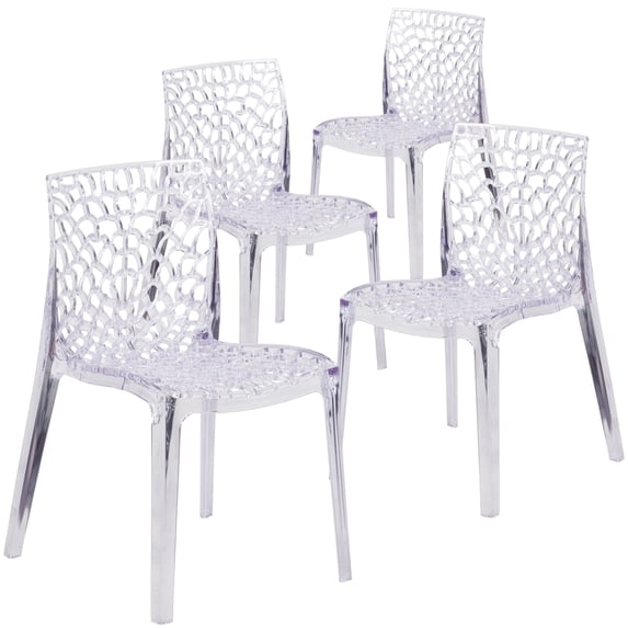 Flash Furniture Frederik 4 Pk. Vision Series Transparent Stacking Side Chair