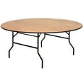 thumbnail image 1 of Flash Furniture Furman 6' Round All-Occasion Wood Folding Event Table, Natural/Black, 1 of 12