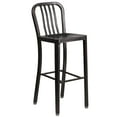 thumbnail image 1 of Flash Furniture Gael Commercial Grade 30" High Black-Antique Gold Metal Indoor-Outdoor Barstool with Vertical Slat Back, 1 of 12
