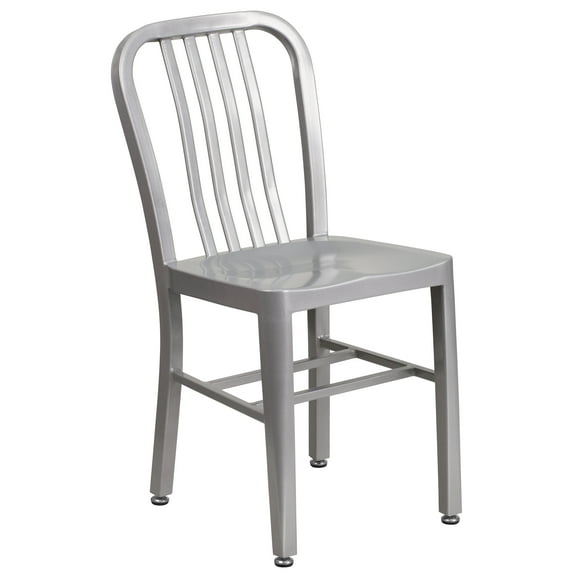 Flash Furniture Gael Commercial Grade Silver Metal Indoor-Outdoor Chair