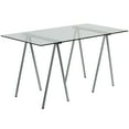 thumbnail image 1 of Flash Furniture Glass Computer Desk with Silver Metal Frame, 1 of 4