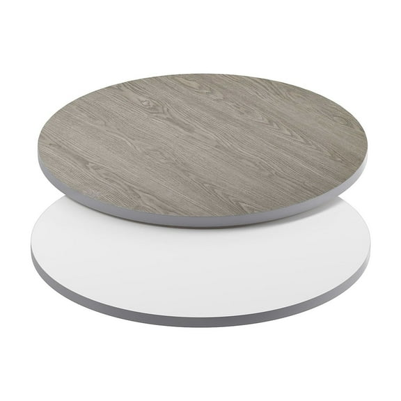 Flash Furniture Glenbrook 30" Round Table Top Reversible White or Gray (XURD30WHGY)