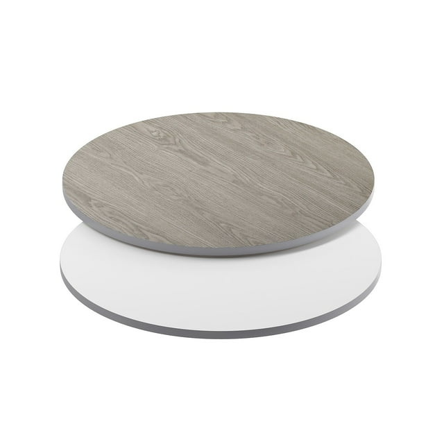 Flash Furniture Glenbrook 36" Round Table Top Reversible White or Gray (XURD36WHGY)