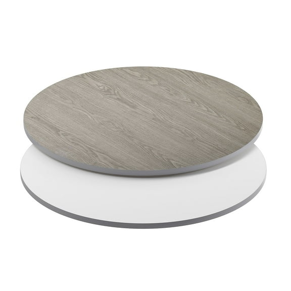 Flash Furniture Glenbrook 42" Round Table Top Reversible White or Gray (XURD42WHGY)