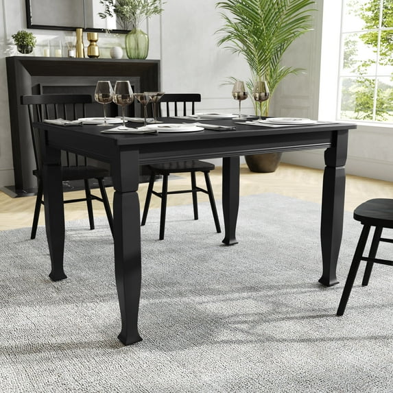 Flash Furniture Grace Solid Wood Dining Table 36.25" x 47" Black (KERT799BLK47)
