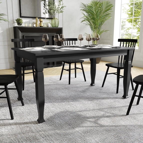 Flash Furniture Grace Solid Wood Dining Table 36.25" x 60" Black (KERT799BLK60)