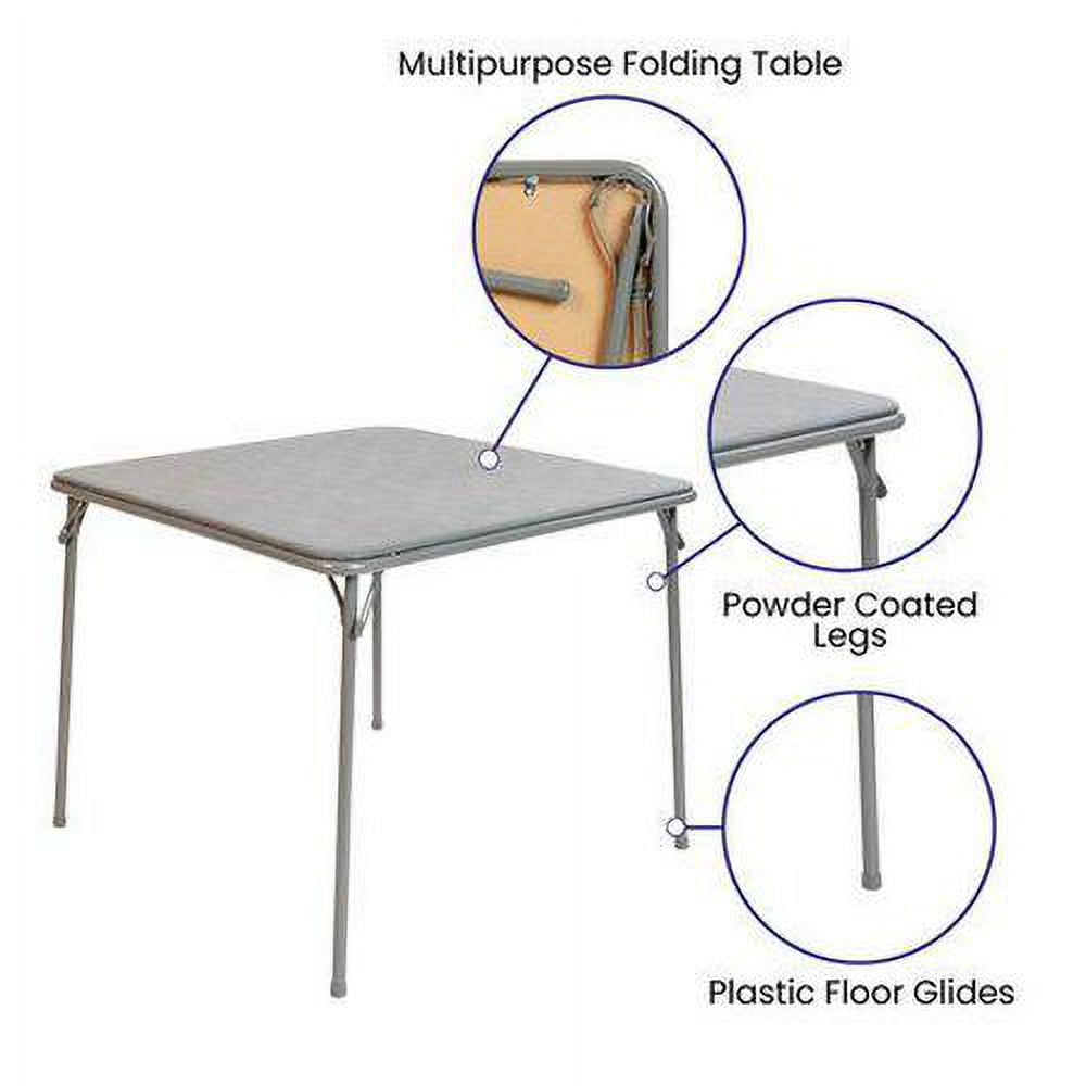 Flash Furniture Gray Folding Card Table Portable Game Table