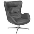 thumbnail image 1 of Flash Furniture Gray LeatherSoft Swivel Wing Chair, 1 of 11