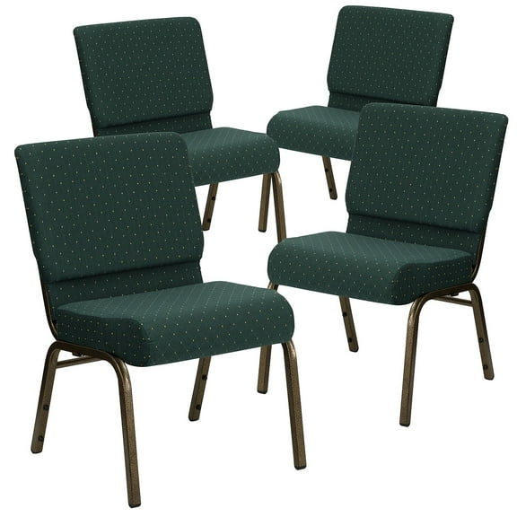Flash Furniture Green Dot Fabric Church Chair,PK4 4-FD-CH0221-4-GV-S0808-GG