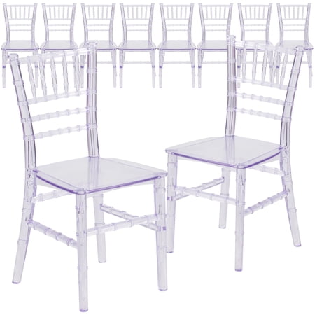 Flash Furniture HERCULES 10 Pack Child’s Transparent Crystal Resin Party and Event Chiavari Chair for Commercial & Residential Use