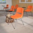 thumbnail image 1 of Flash Furniture HERCULES 5 Pack Orange Ergonomic Shell Chair with Right Handed Flip-Up Tablet Arm, 1 of 13