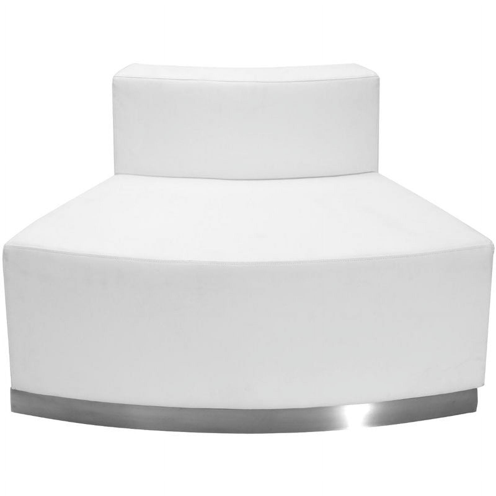 White LeatherSoft Convex Chair with Stainless Steel Base